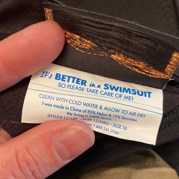 NWT Swimsuits for all Tropiculture Black and Bronze Twisty bikini plus sz 16/18 - Picture 4 of 6